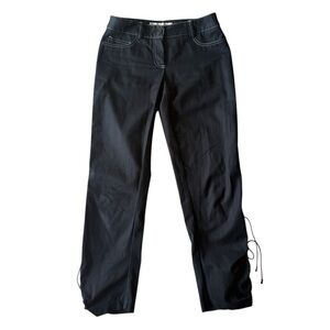 Trina Turk Black Slouchy Cotton Trousers Size 0